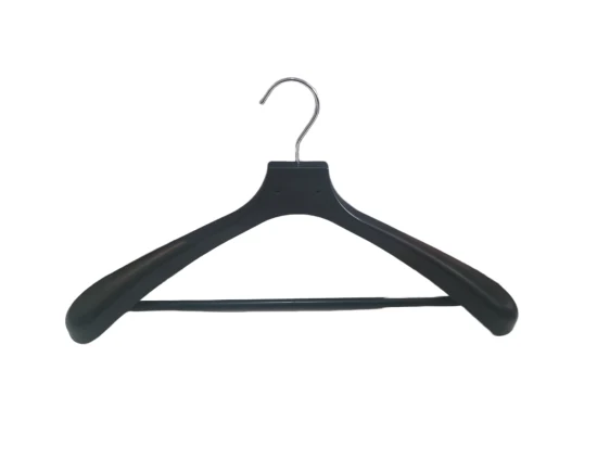 Logotipo gratuito fornecido cabide de roupa de calça de plástico preto PS