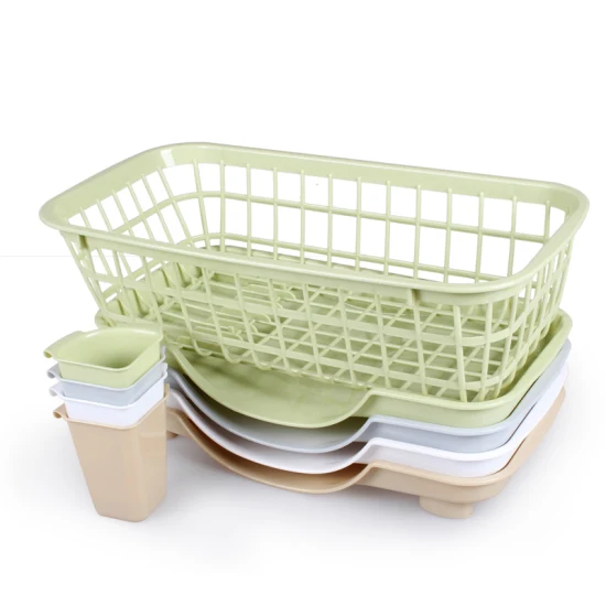 Tigelas de plástico de camada única de cozinha Pauzinhos Cesta de drenagem de plástico Prateleira para secar pratos