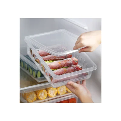 Caixa de conservação de alimentos para cozinha de alta qualidade Transparente para armazenamento de frutas e vegetais na geladeira