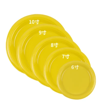 6 7 8 9 10 polegadas por atacado cor sólida descartável prato de jantar de plástico PS