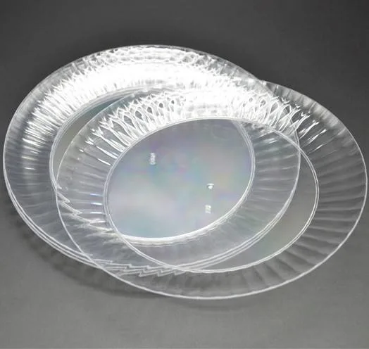 Pratos transparentes de plástico descartáveis ​​de 7,5 pol.
